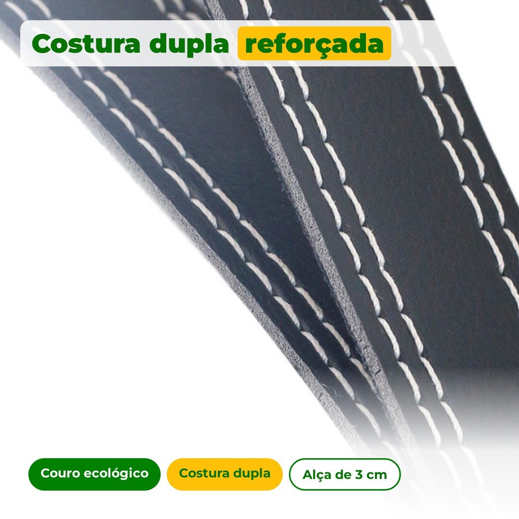 Espelho Redondo Alça Couro 60cm Suporte De Fixação para Banheiro Sala Quarto Lavabo Minimalista · foto 2