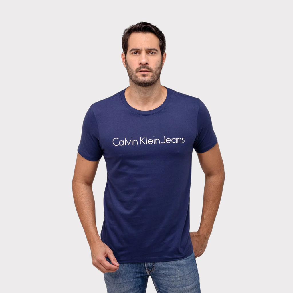 Camiseta Masculina Calvin Klein Jeans Original Logo Centro — imagem 2 de 2