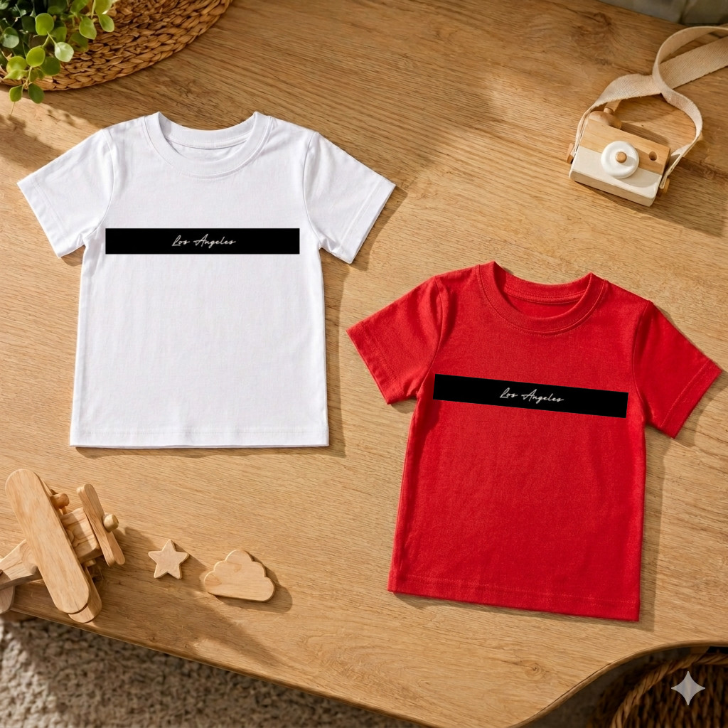 Kit 2 Camisetas Infantis Masculinas Los 100% Algodão Estampadas Confortáveis Premium Menino