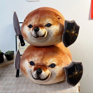 Engraçado minha faca escudo cão boneca travesseiro brinquedo de pelúcia filhote de cachorro Shiba Inu boneca dormir abra