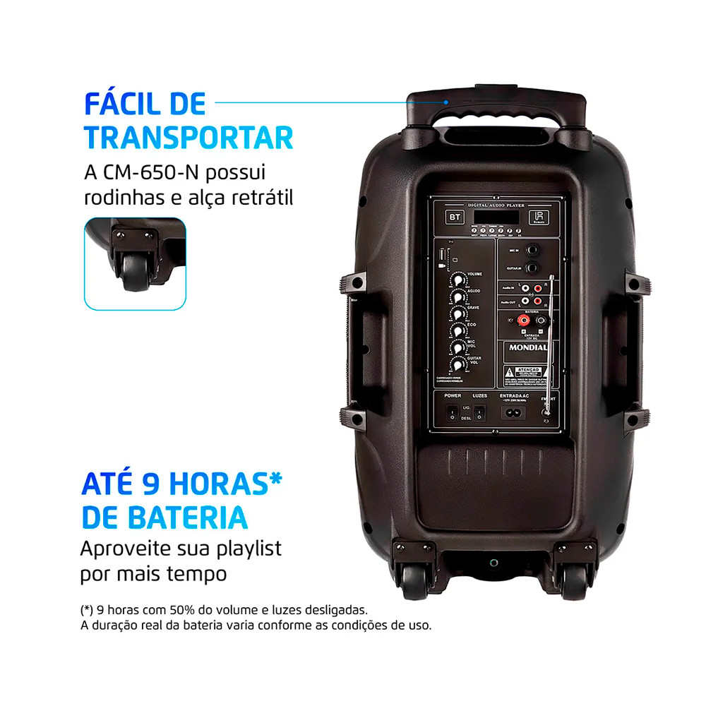 Caixa de Som Amplificada Mondial Cm-650-n Preto Bivolt — imagem 2 de 2