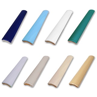 Kit 50 Cantoneiras Cerâmica Côncava para Piscina 3.5x25