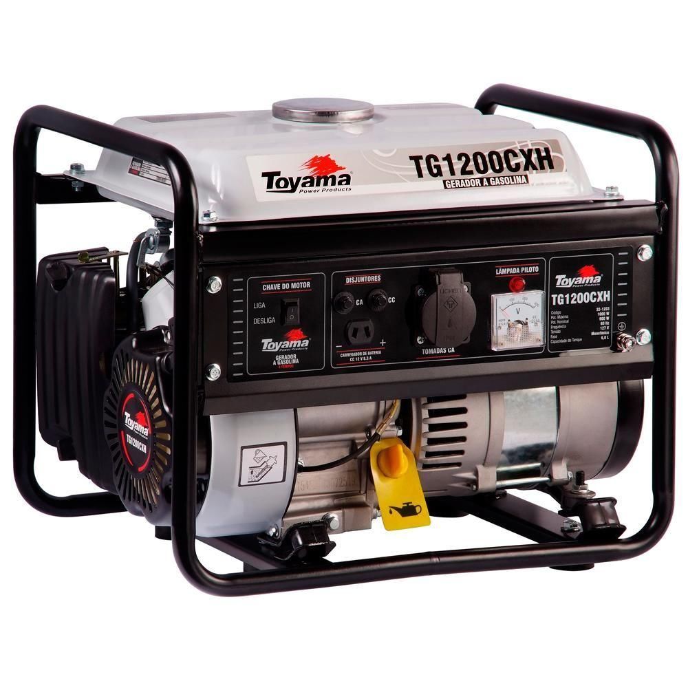 Gerador de energia 1,0 kva a gasolina partida manual monofásico-TG1200CXH-Toyama