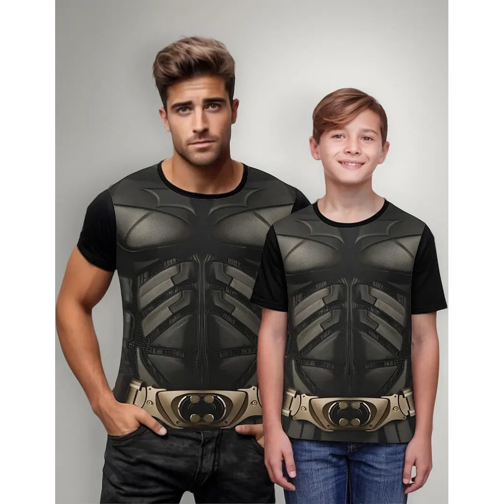 Camiseta Blusa Infantil Manga Curta Batman Personagem Nova