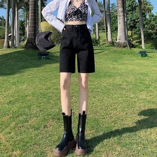 Tamanho grande Retro perna larga cinco pontos Denim Shorts feminino ins na moda All-Match verão fino novo estilo