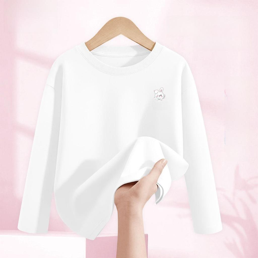 2026 primavera outono meninas puro algodão de manga comprida respirável meninas impresso crianças All-Match moda camiset