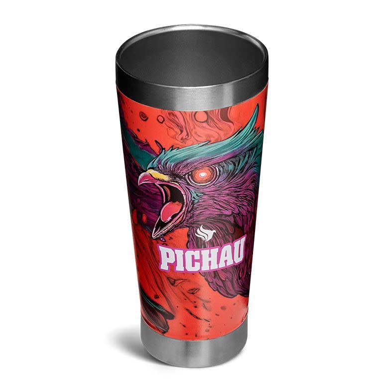 Copo Termico Pichau Original, 600ml, Vermelho e Verde, PG-HHR100-RG02 — imagem 2 de 2