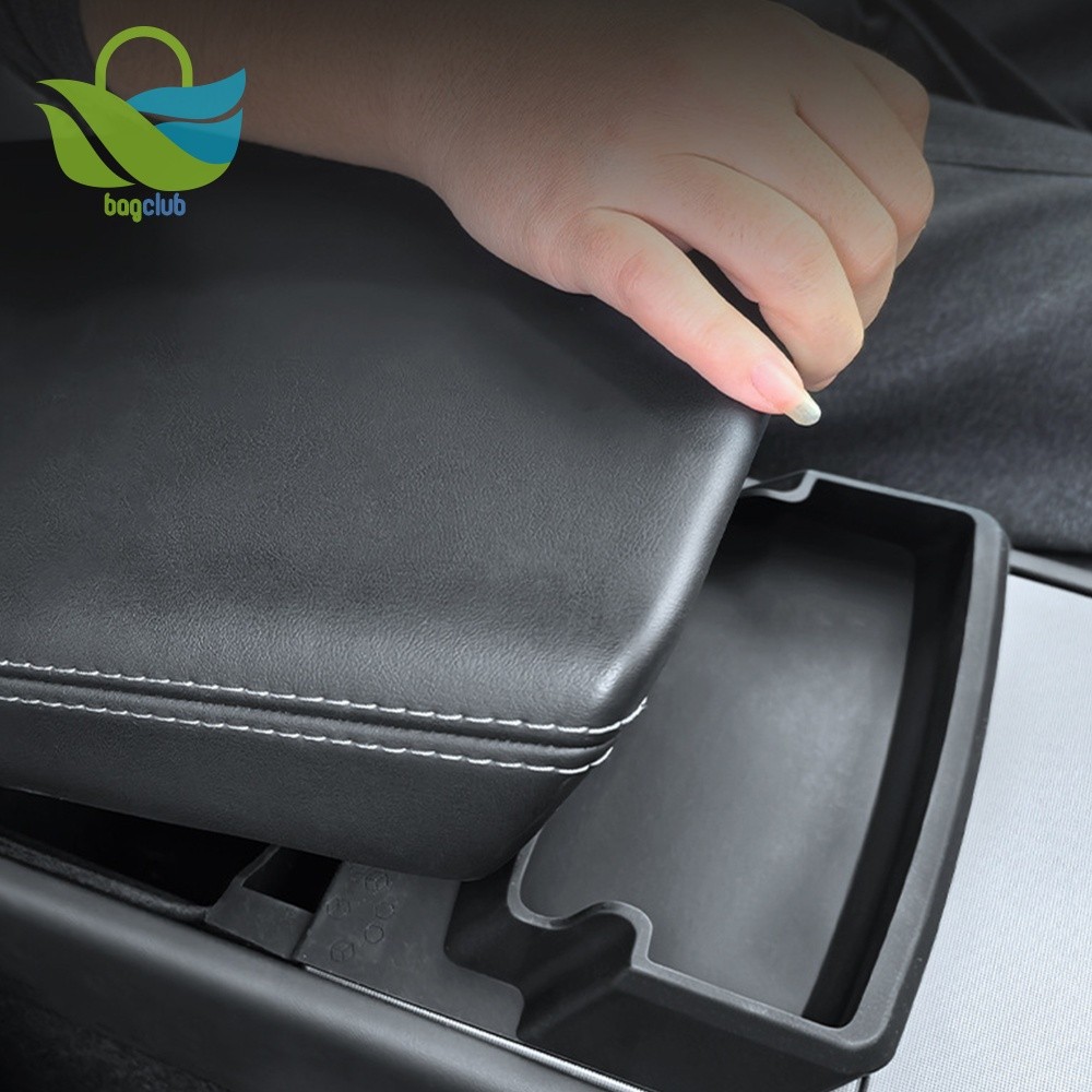 Organizador De Apoio De Braço De Silicone Para Caixa De Console Tesla Model Y 3 YL 2023-2026 [Bagclub.br]