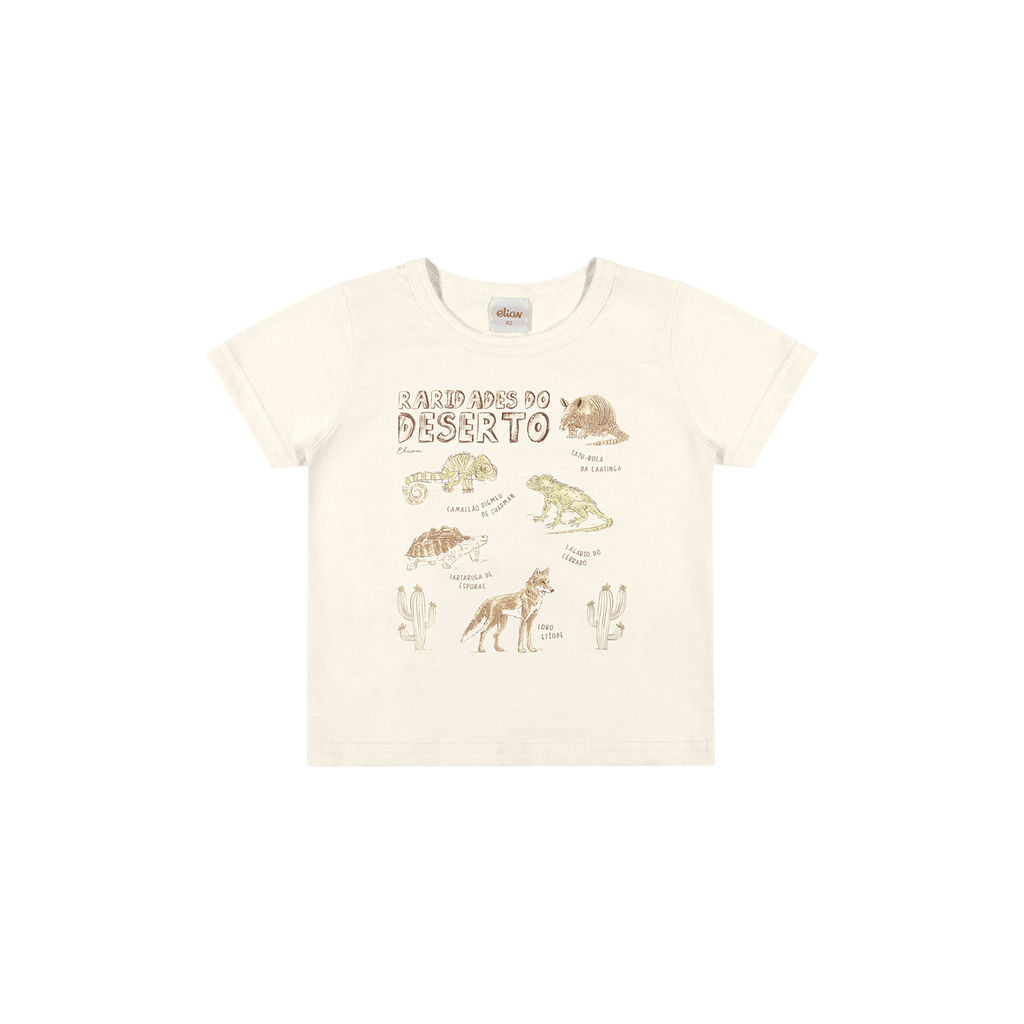 Camiseta Infantil Menino Estampa Deserto Elian Bege — imagem 2 de 2