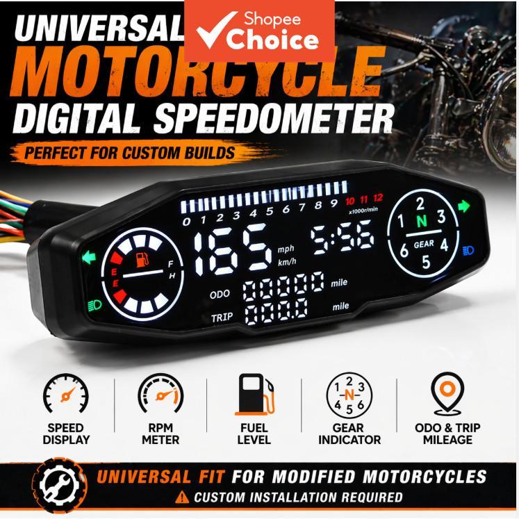 Tacômetro Universal De Velocímetro Digital LED Para Velocímetros E Medidores Honda Crf 150