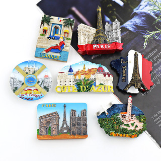 Resina frança Paris Cote d'Azur cidade viagem geladeira adesivos ímãs lembranças turísticas tridimensional presentes cri