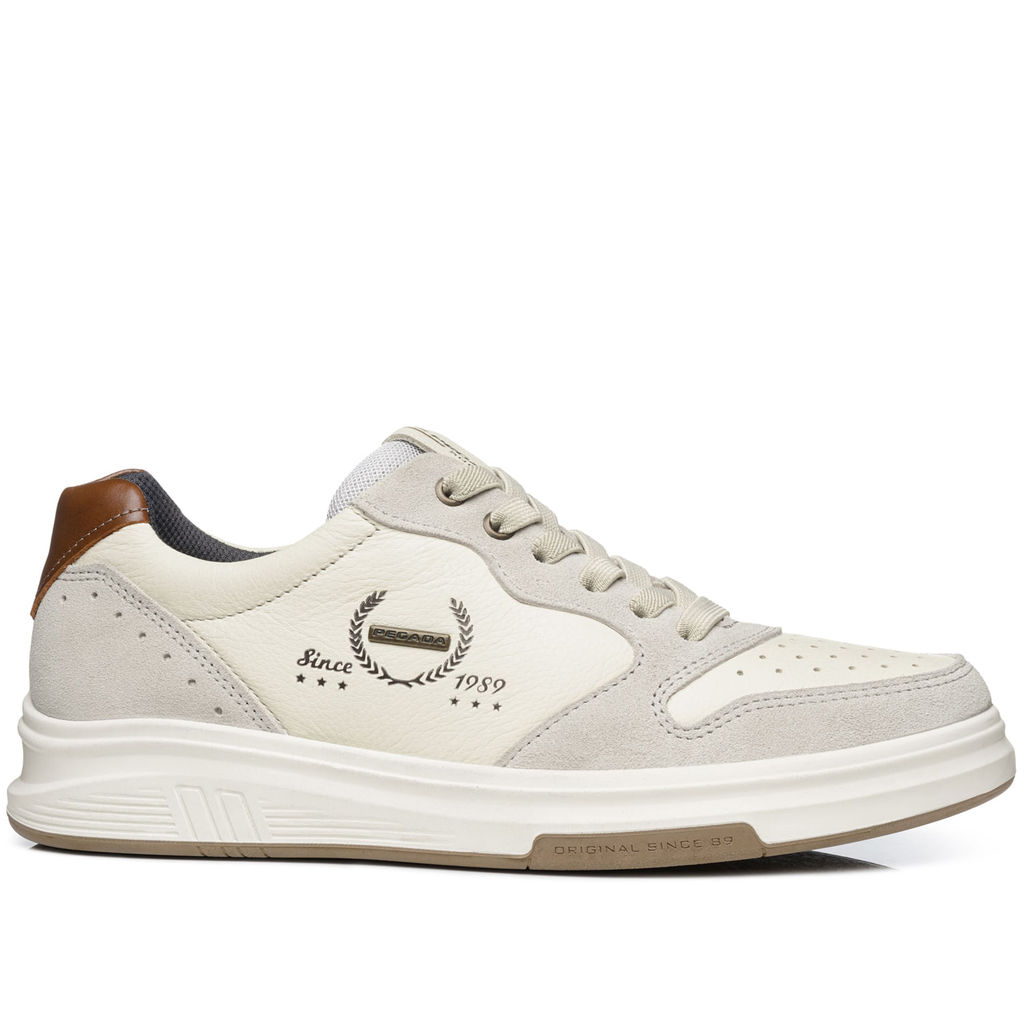Tênis Casual Pegada Masculino em Couro Milk 112304-01