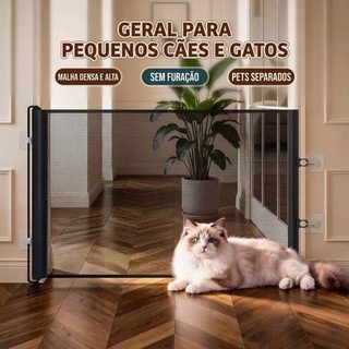 Portão Tela Segurança Automático Bebês Pets Retrátil Cercadinho Porta Grade  Escada