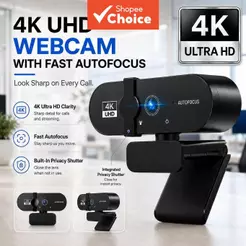Webcam 4K Para PC E Laptop , Câmera De Vídeo Transparente Com Microfone , Foco Automático PDAF Rápido , Correção Automát
