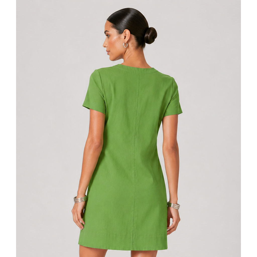 Vestido Curto Feminino Gola Redonda Endless Verde · foto 2