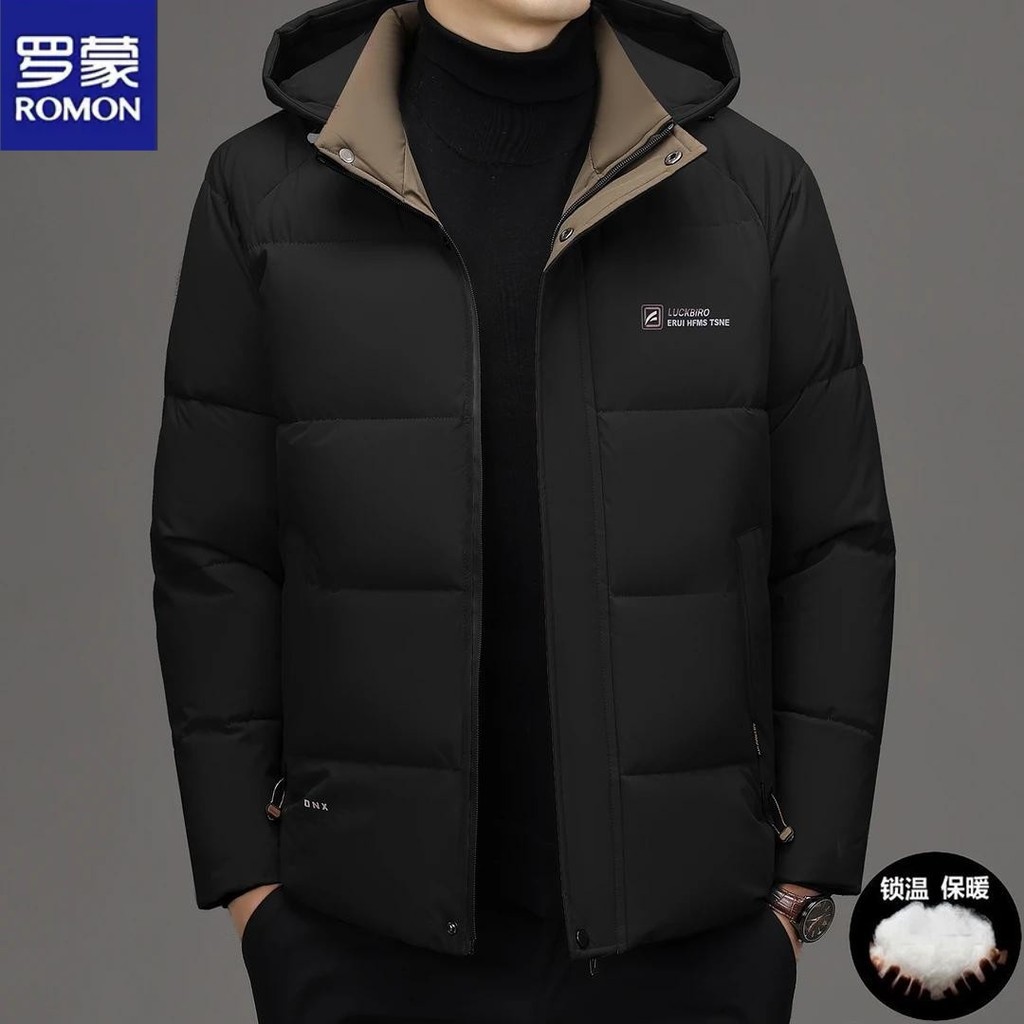 Lomon autêntico inverno venda quente High-End masculino Casual engrossado acolchoado jaqueta destacável capuz masculino 