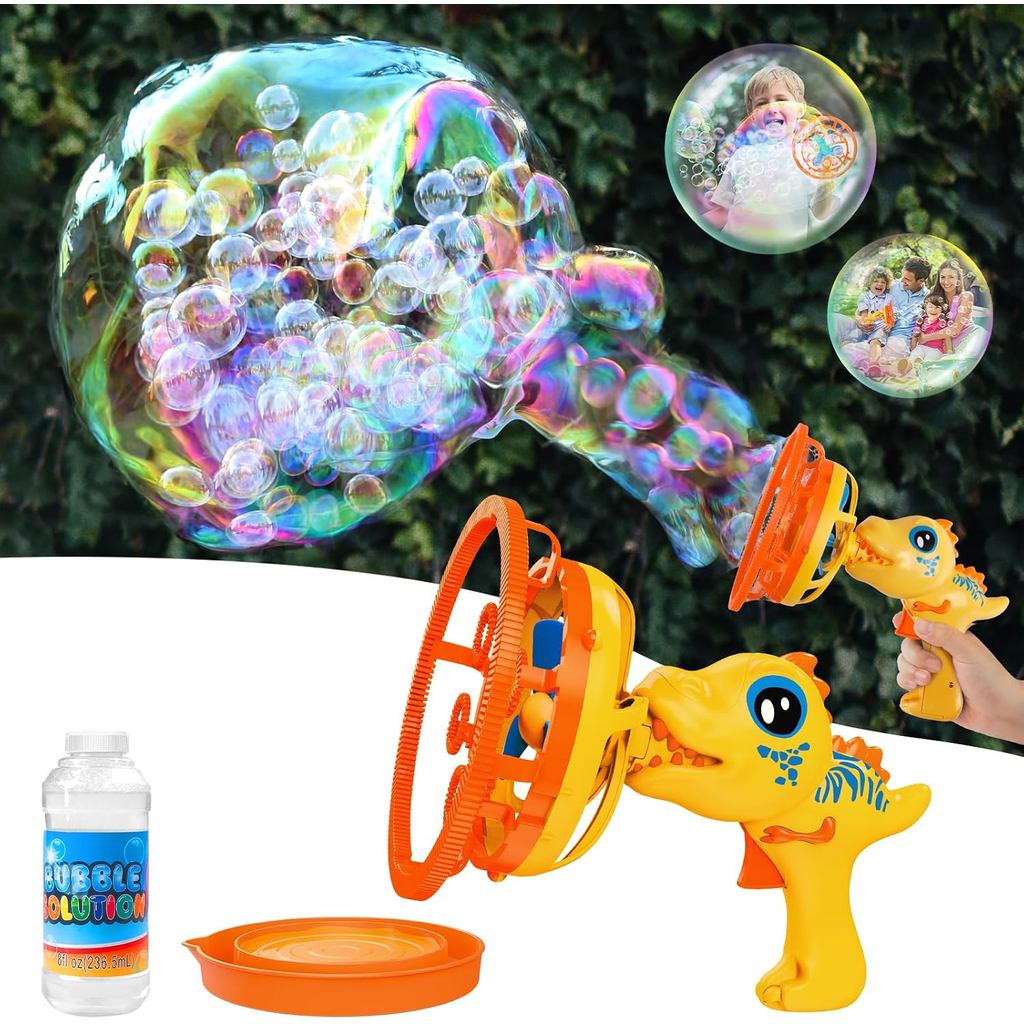 Máquina de Bolhas de Sabão Dinossauro, Brinquedo Soprador de Bolhas para Crianças e Bebês, Bolhas Dentro de Bolhas, Lemb
