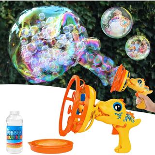 Máquina de Bolhas de Sabão Dinossauro, Brinquedo Soprador de Bolhas para Crianças e Bebês, Bolhas Dentro de Bolhas, Lemb