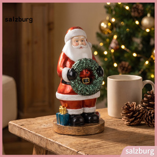 < salzburg > Decoração De Mesa Para Festa De Natal , Papai Noel Com Estatueta De Guirlanda , Design De Robe Vermelho Bri