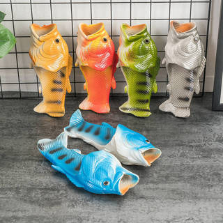 Chinelos de peixe novo estilo masculino engraçado criativo antiderrapante moda peixe salgado Flip-Flops sandálias da mod
