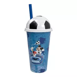 Copo Tampa Bola Mickey Futebol Copa do Mundo 500 ml Plasútil