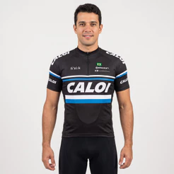 Camisa Ciclismo Manga Curta Caloi Profissional Treino Bolso Traseiro Dry Fit