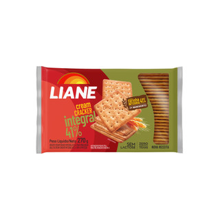Biscoito Cream Cracker Integral Liane 270g Zero Lactose | Sem Leite | Vegano | 41% Farinha Integral