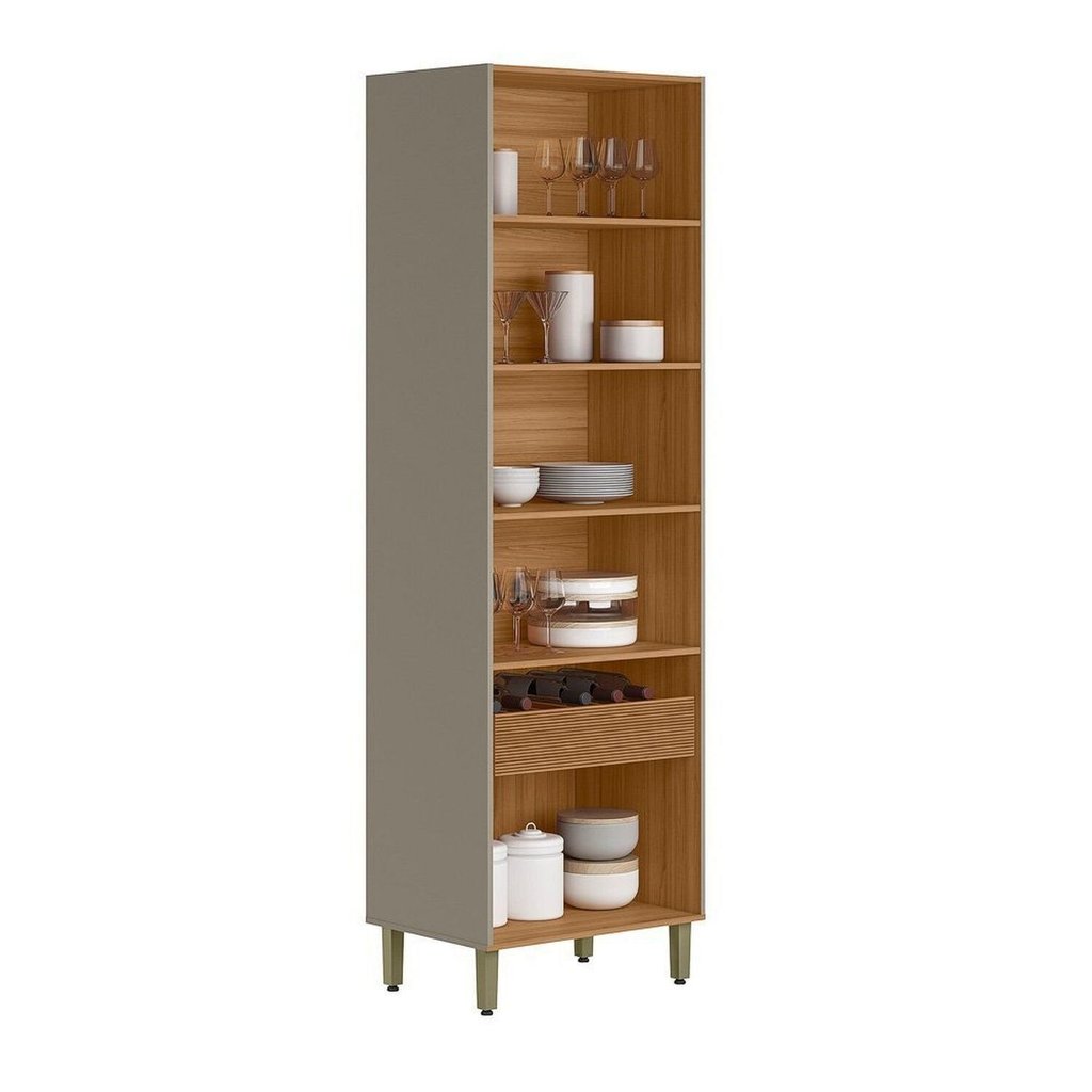 Cristaleira Jantar 2 Portas Vidro 180CMX70CM Allure Marrom/Jequitibá/Gris Fosco · foto 2