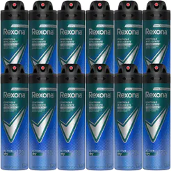 Kit Desodorante Aerosol Rexona Masculino Active Dry/Azul 150ml - 12 Unidades