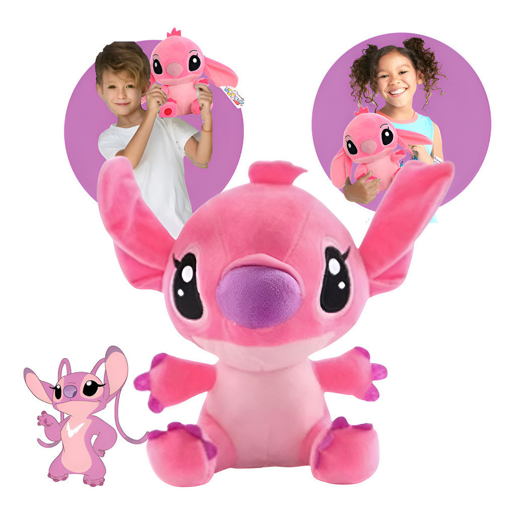 Pelucia Angel Lilo 20 Cm Antialergico Presente Filme Rosa Geenngray