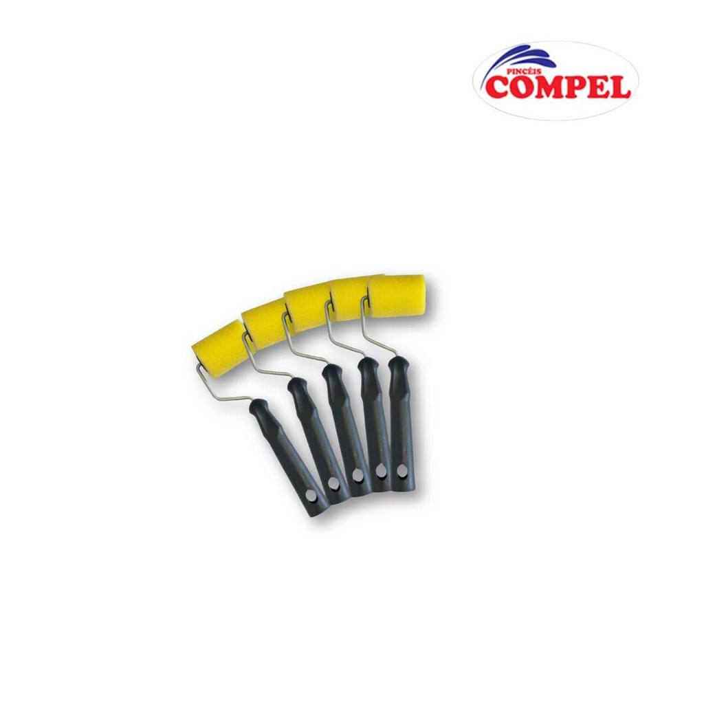 Rolo de Espuma Amarelo Pop Com Cabo 05cm Compel 05 Unidades