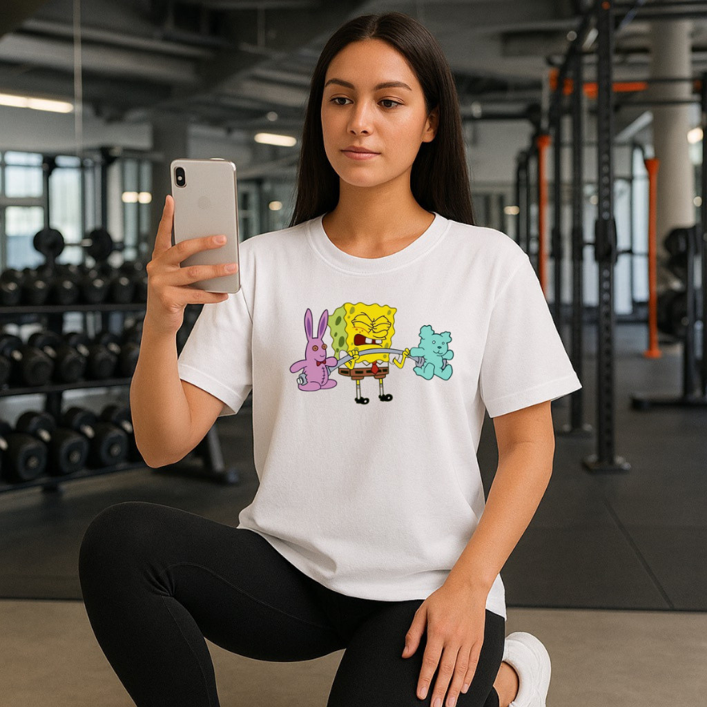 Camiseta de Treino fofo  Personagem Tshirt Academia Meme
