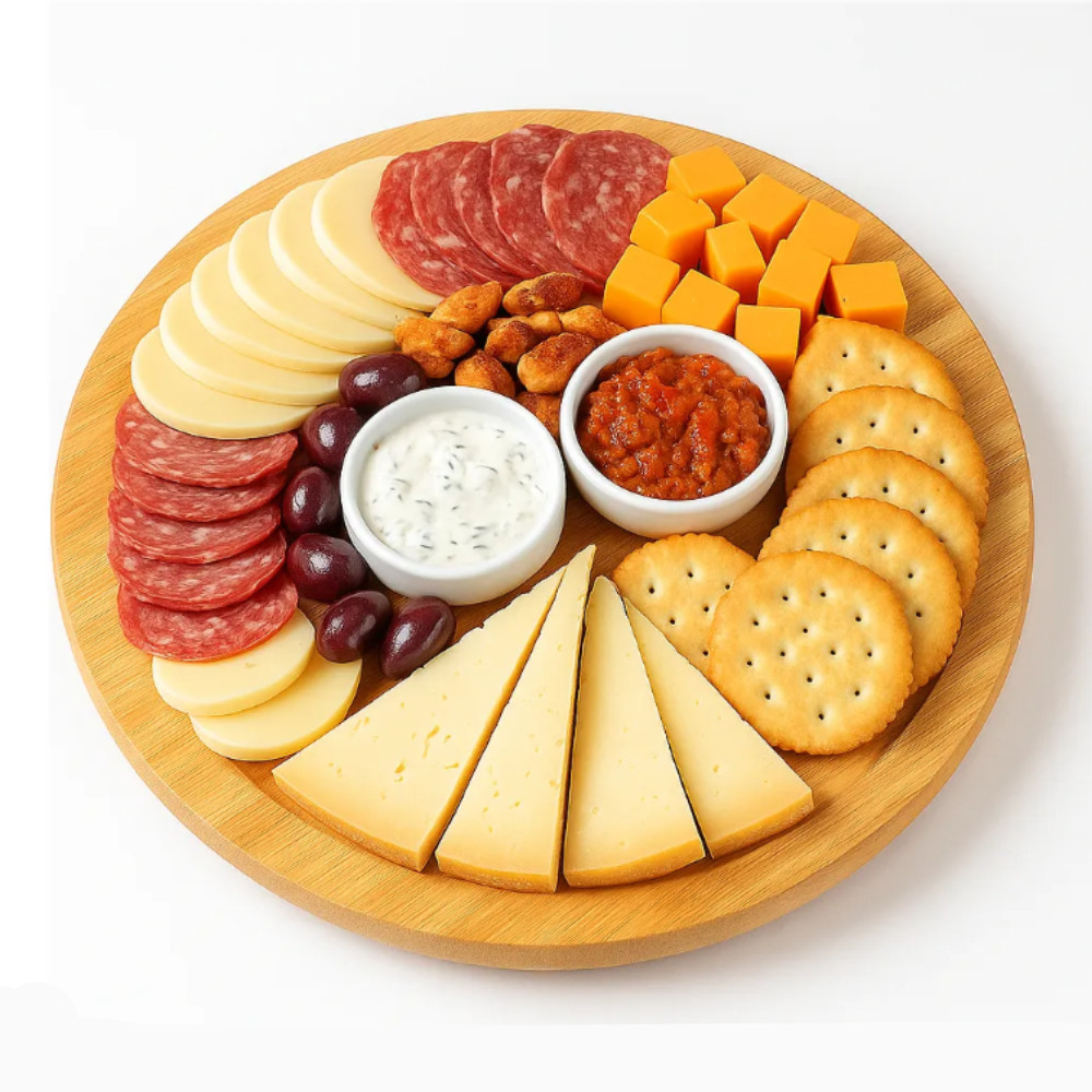 Tábua De Frios Giratória Grande Tabua De Bambu Redonda Tábuas Para Cozinha Petisqueira Giratoria