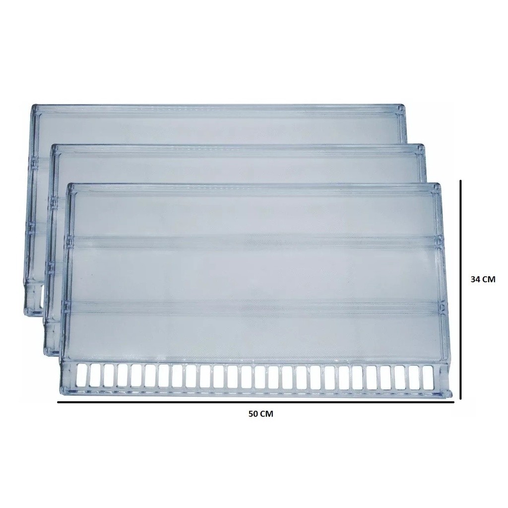 3 Prateleira Acrílica Refrigerador Continental 50X34 Rebs36 Rebs37- 3 unidades serve na KDN
