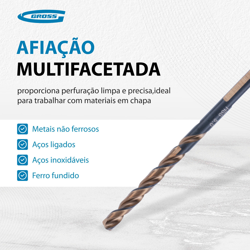 BROCA ACO RAPIDO PROFISSIONAL 5 X 86MM, ACO M2, 1PC // GROSS · foto 2