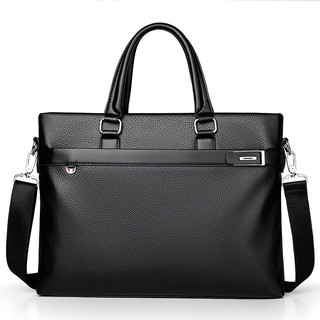 Nova Pasta de Couro Masculina para Negócios, Bolsa de Laptop de Ombro Único e Transversal