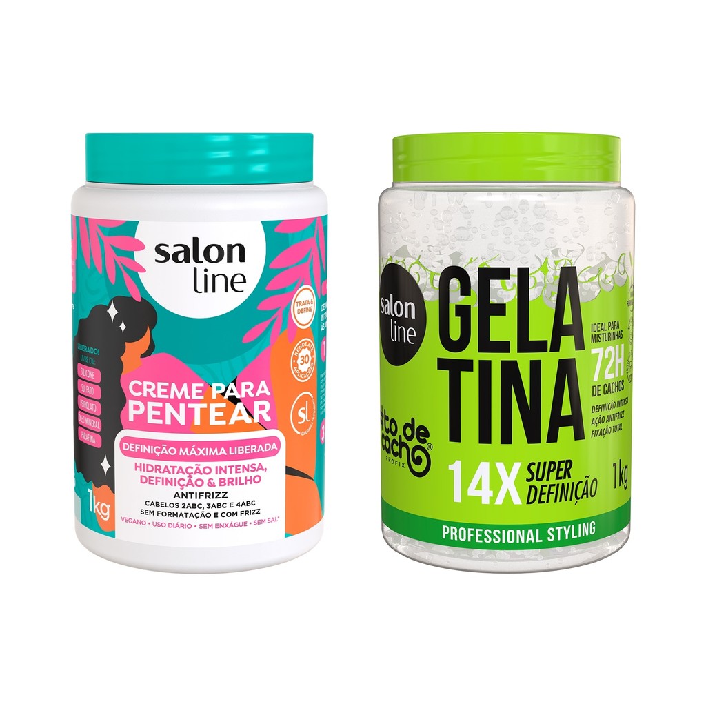 Kit Creme Definição Máxima+Gelatina Super Definição 1kg SaLon Line