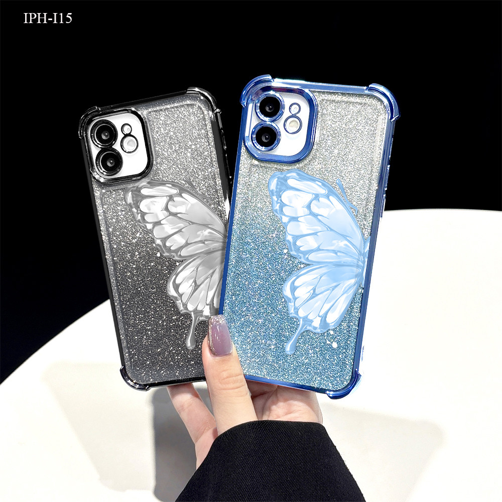 Capa Para iPhone 15 14 13 12 11 8 7 XR SE Plus 2020 2022 Capinha Com Flocos De Glitter SFK 8403