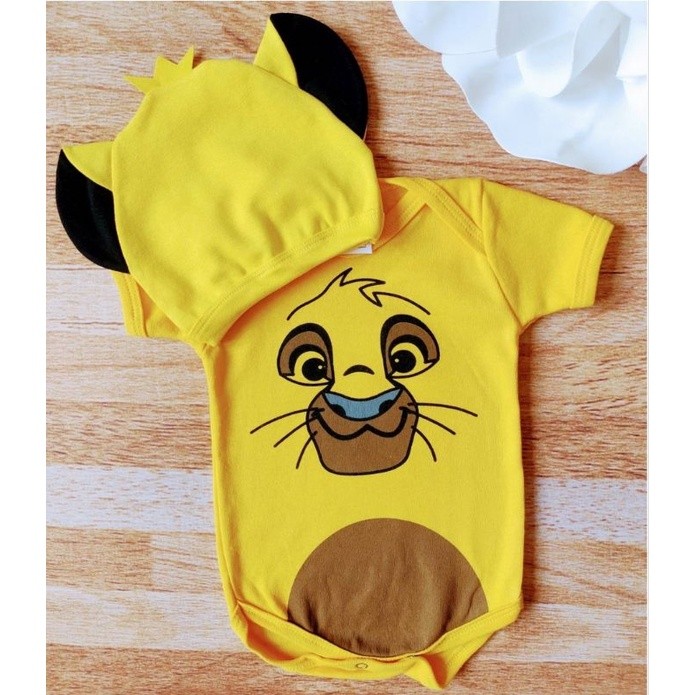 Body Temático Simba,Rei Leão,mesversário bebê,festa ou evento