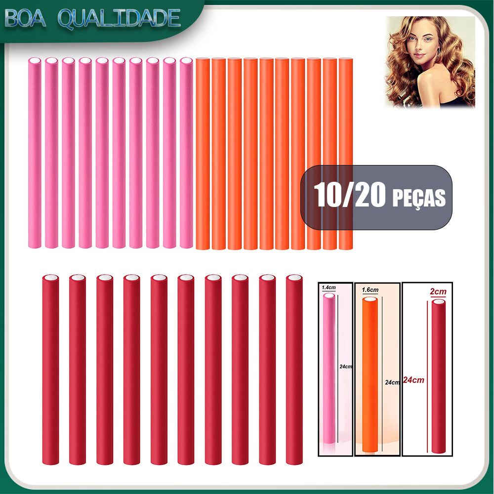 Kit 10/20 Peças Modelador De Esponja,Torção Multifuncional,Sem Onda De Calor,Ferramentas De Estilo De Cabelo(14/16/20mm)