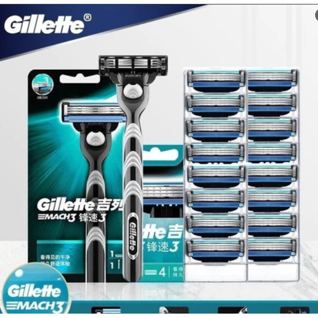 16 Enchimento de cartucho de tinta de lâmina de barbear masculina Gillette MACH 3 em Oferta na Shopee
