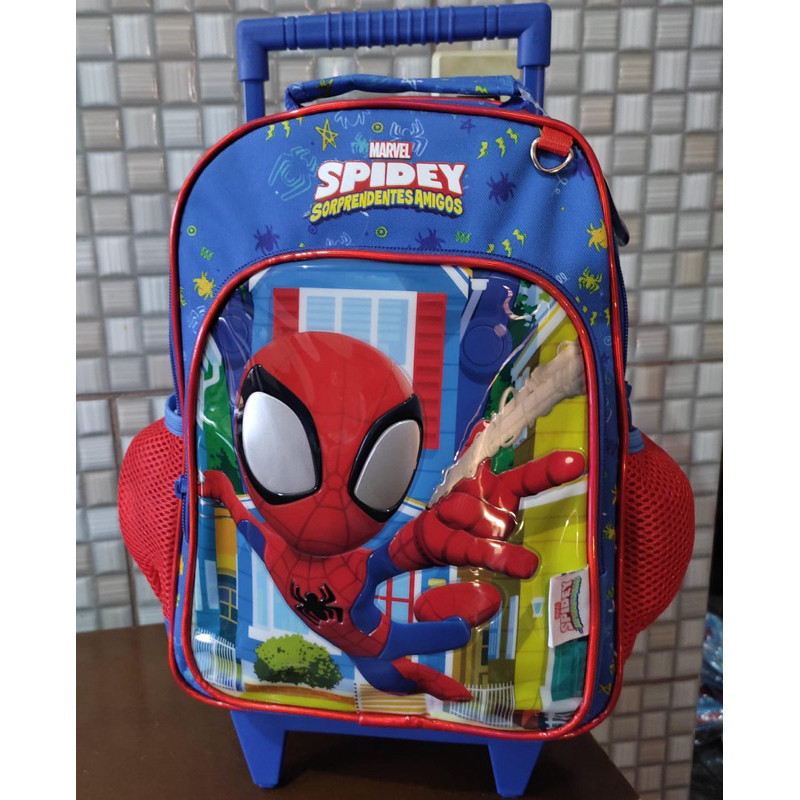 Mochila Escolar de Rodinhas Infantil Homem Aranha Spidey - Modelo 2025 - Pequena em Oferta na Shopee