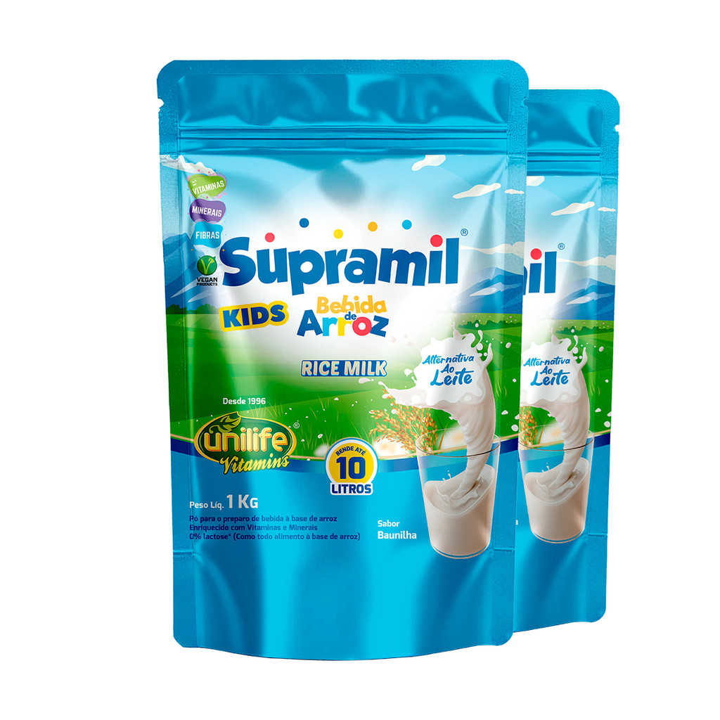 Kit 2 Supramil Bebida de Arroz Kids Unilife 1Kg em Oferta na Shopee