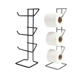 Suporte Porta Papel Higiênico Triplo 3 Rolos Banheiro Lavabo Aramado Preto Cromado em Oferta na Shopee