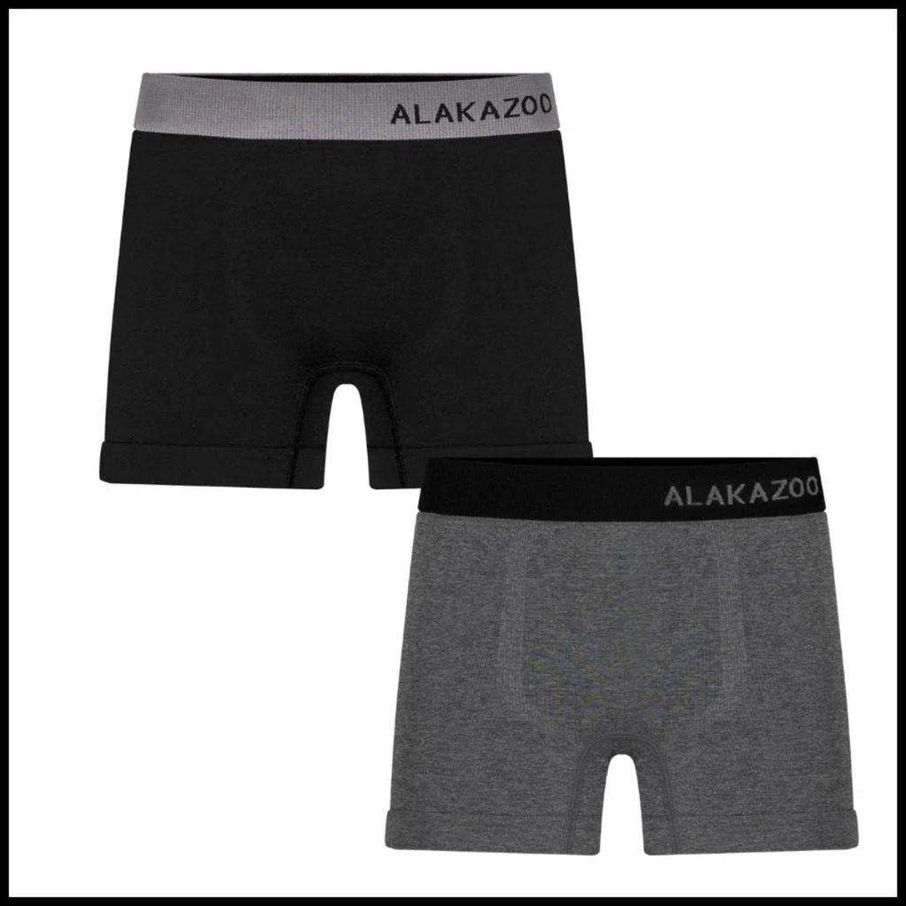 Cueca boxer infantil Alakazoo sem costura Kit 2 P-menino