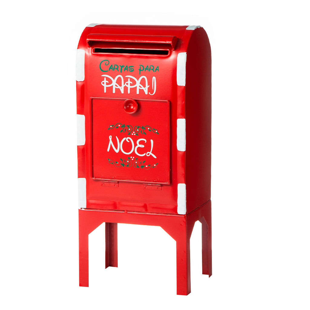 Caixa de Correio Cartas P/ Papei Noel 41cm em Metal Wincy