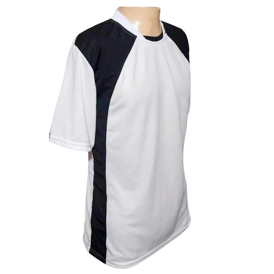 Jogo de Camisa 20 de Linha e 1 Goleiro Branco/Preto