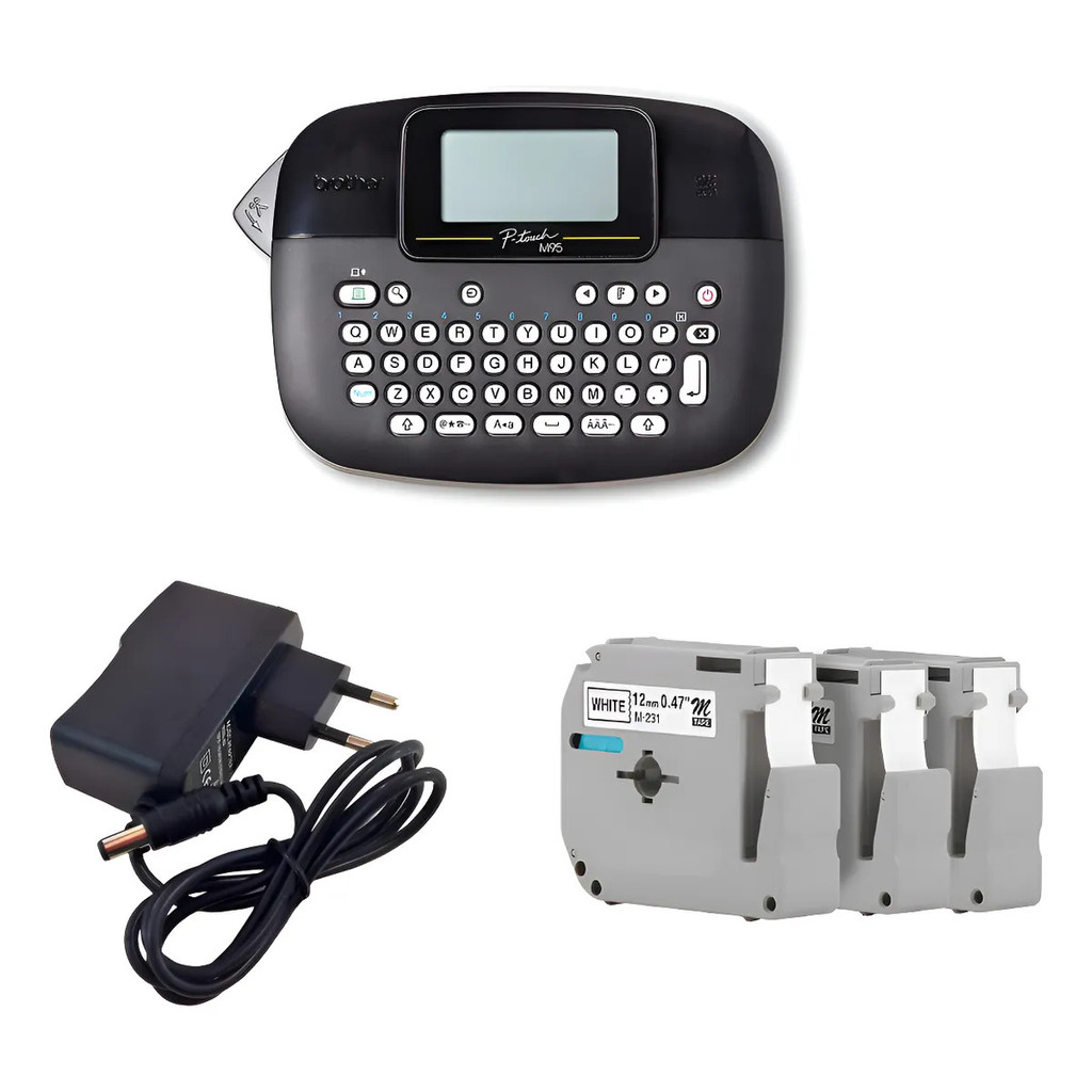 Rotulador Brother Pt-m95bk + 03 Fita X-full Mk231 + Fonte Preto em Oferta na Shopee