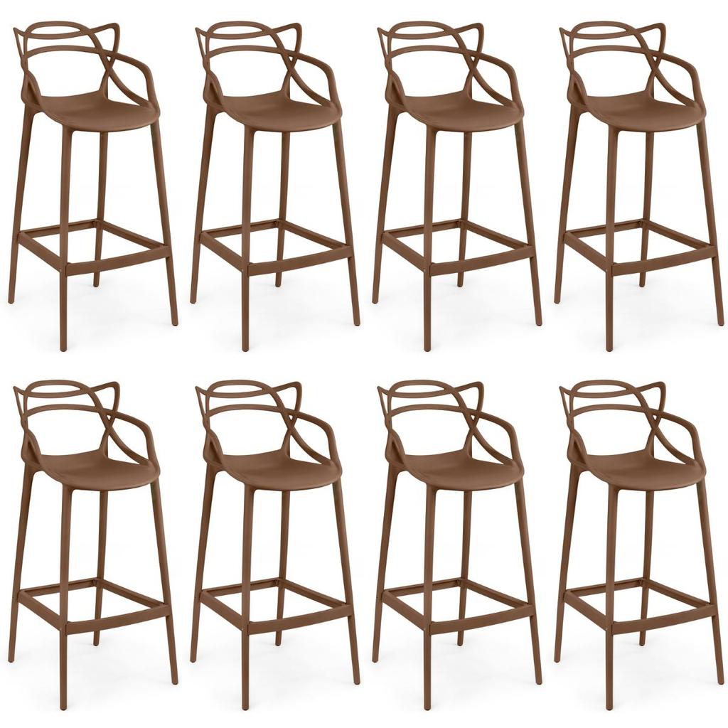 Kit 8 Banquetas Allegra com Encosto Design Cozinha/Bancada em Oferta na Shopee