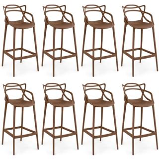 Kit 8 Banquetas Allegra com Encosto Design Cozinha/Bancada em Oferta na Shopee